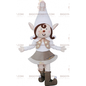 Pixie BIGGYMONKEY™ Mascot Costume with Pointy Ears and a Beanie