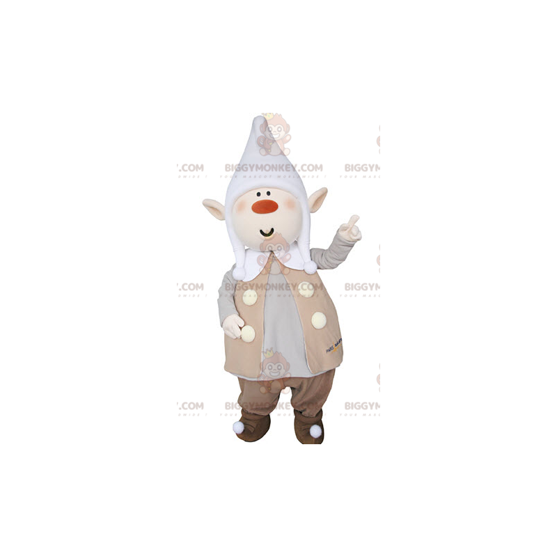 Traje de mascote BIGGYMONKEY™ de duende gordo com orelhas