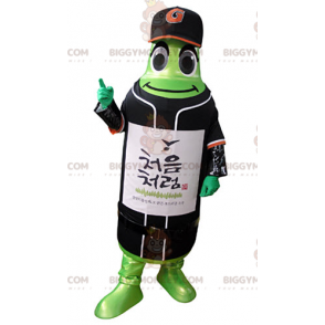 Zelená láhev BIGGYMONKEY™ kostým maskota ve sportovním oblečení