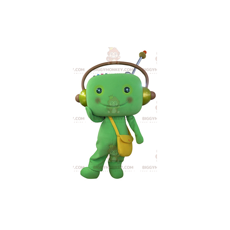 Costume da mascotte Green Man BIGGYMONKEY™ con cuffie -