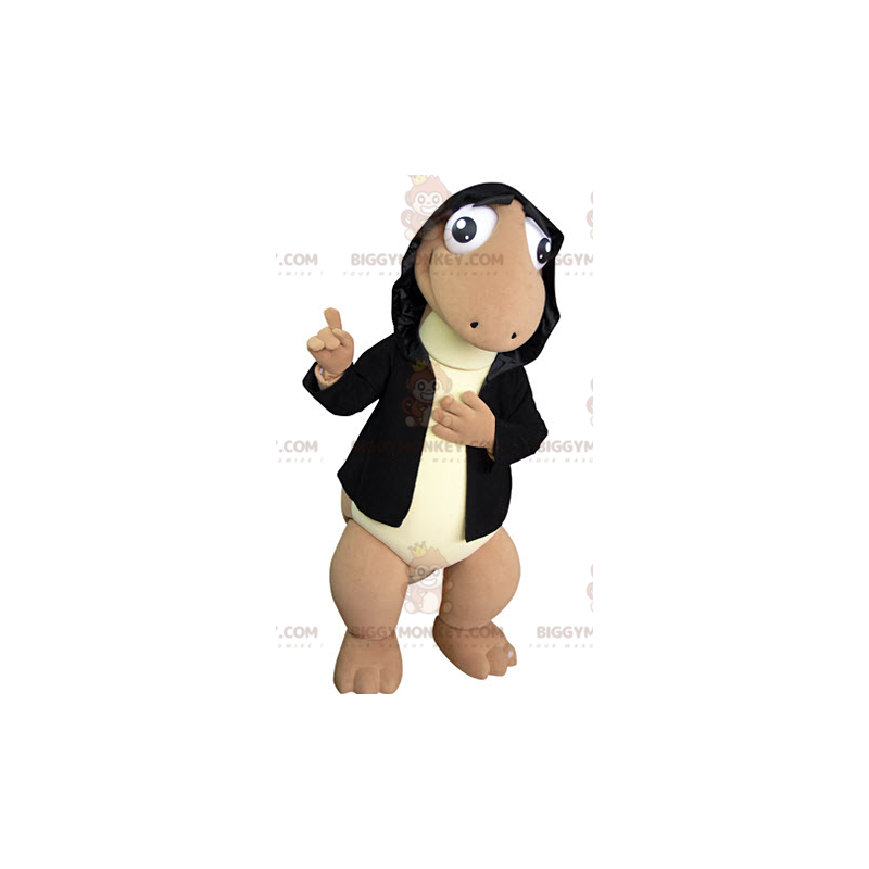 Costume de mascotte BIGGYMONKEY™ de dinosaure marron et jaune