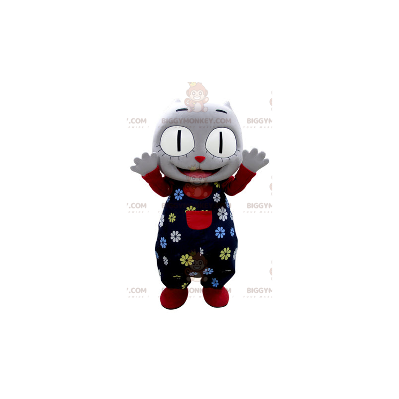 BIGGYMONKEY™ Costume da mascotte Gatto grigio con abito