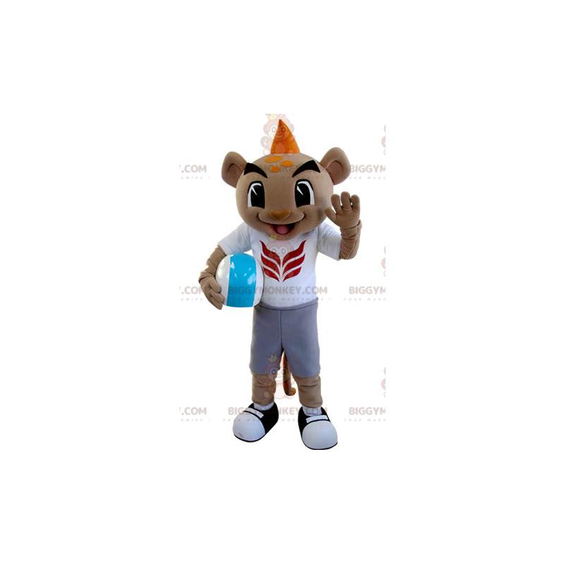 Traje de mascote Tiger BIGGYMONKEY™ em roupas esportivas com