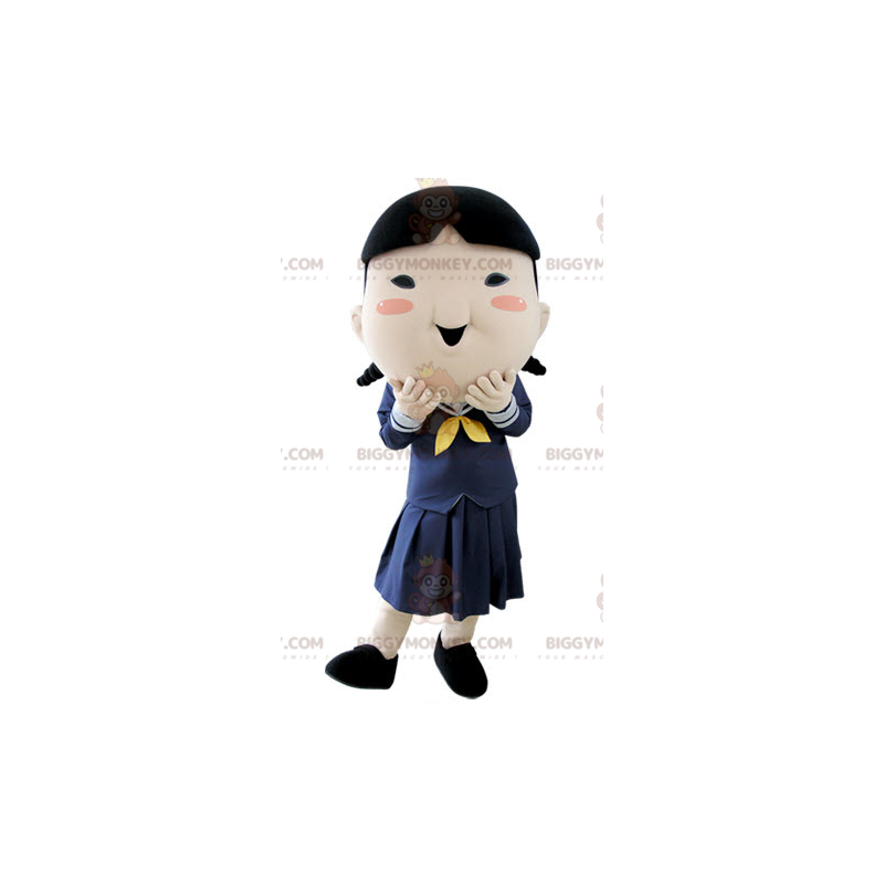 BIGGYMONKEY™ skolepige Brun skolepige maskotkostume i uniform -
