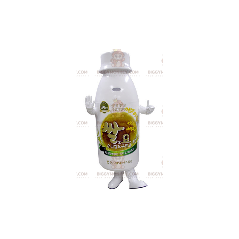 Vit plastflaska BIGGYMONKEY™ maskotdräkt - BiggyMonkey maskot