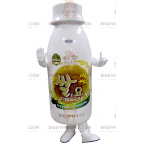 Witte plastic fles BIGGYMONKEY™ mascottekostuum -