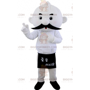 Costume de mascotte BIGGYMONKEY™ de bonhomme tout blanc