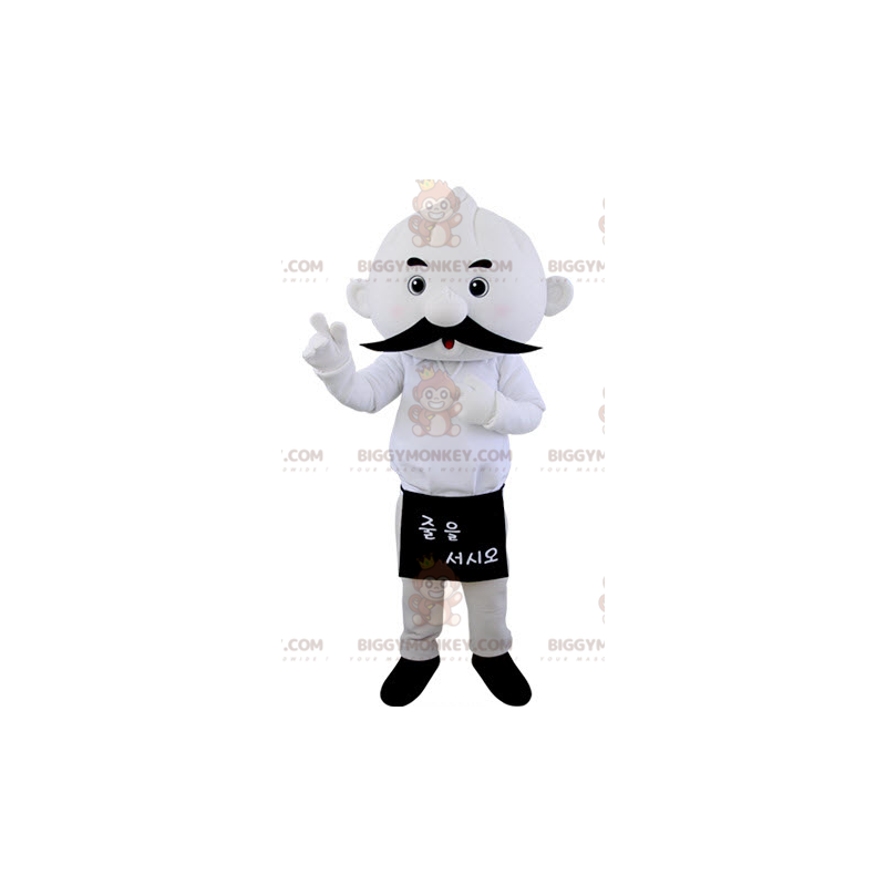 Traje de mascote de homem branco bigodudo BIGGYMONKEY™ –