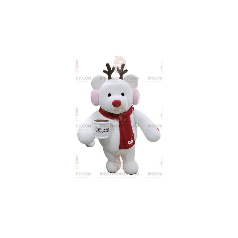 Christmas Reindeer BIGGYMONKEY™ Mascot Costume with Scarf –