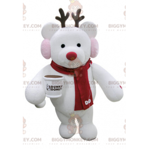 Christmas Reindeer BIGGYMONKEY™ Mascot Costume with Scarf –