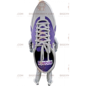 Purple and White Shoe BIGGYMONKEY™ Mascot Costume. Basketball