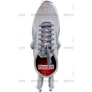 Costume de mascotte BIGGYMONKEY™ de chaussure blanche rouge et