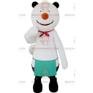 Costume de mascotte BIGGYMONKEY™ d'ours blanc et noir très