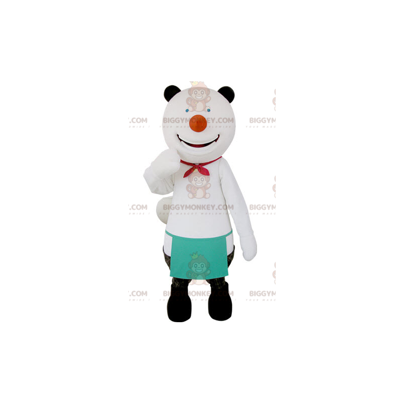 Very Smiling White and Black Bear BIGGYMONKEY™ Mascot Costume -