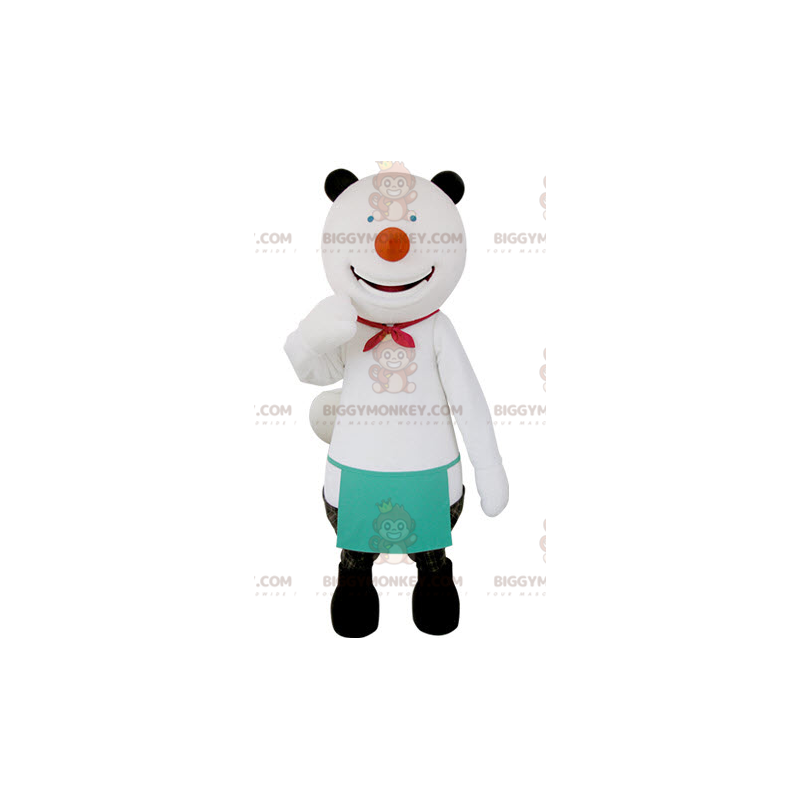 Very Smiling White and Black Bear BIGGYMONKEY™ Mascot Costume –