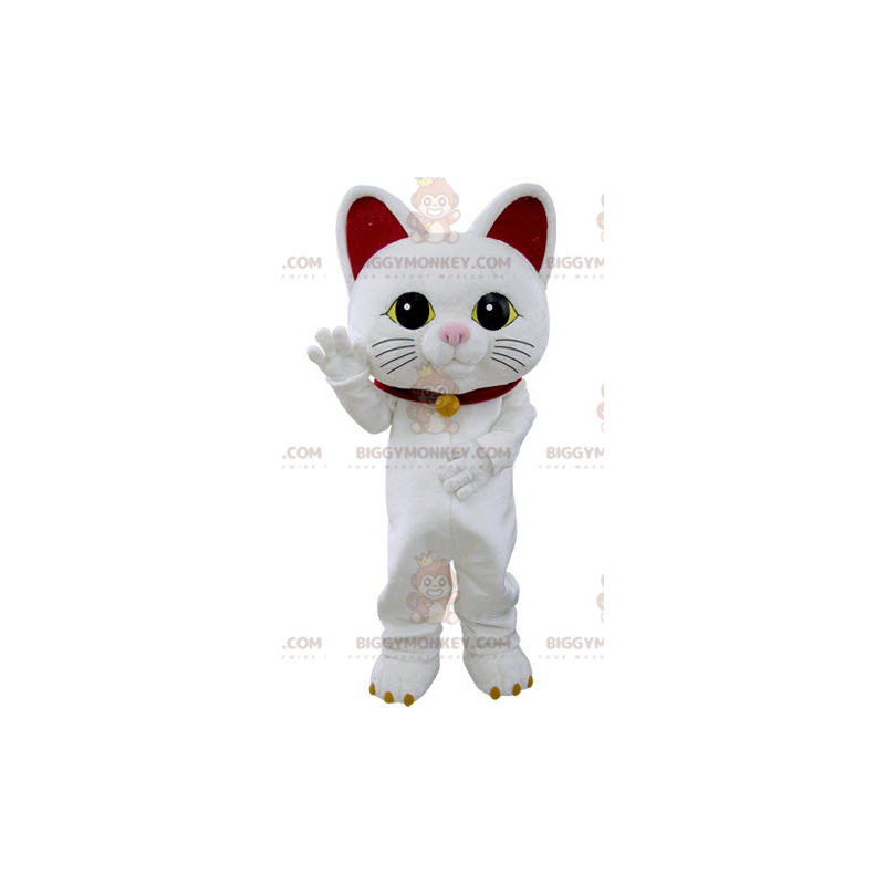 Maneki-neko berømte heldige kat BIGGYMONKEY™ maskot kostume -