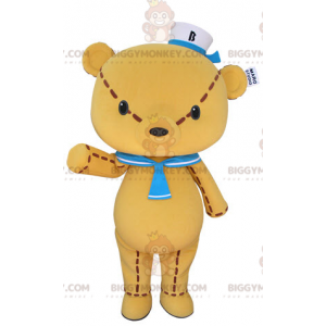 Obří kostým žlutého medvídka BIGGYMONKEY™ maskota s námořnickým