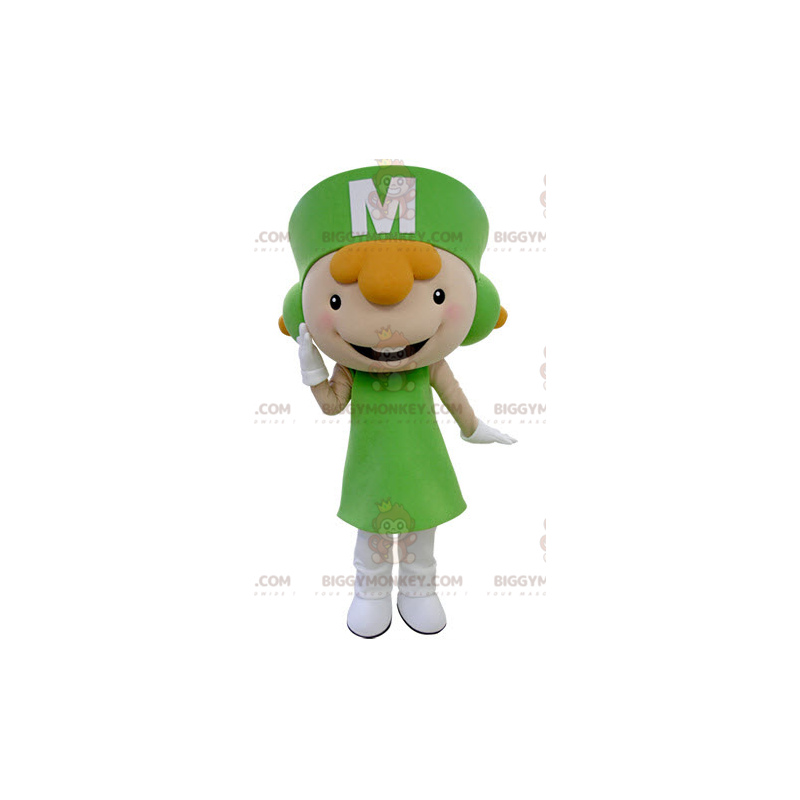 Costume de mascotte BIGGYMONKEY™ de fille rousse habillée d'un