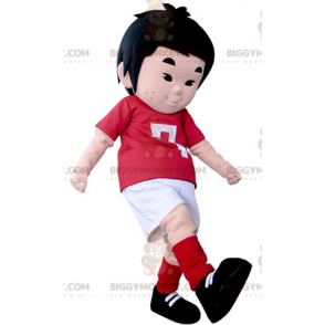 Little Boy BIGGYMONKEY™ Mascot Costume Dressed In Footballer