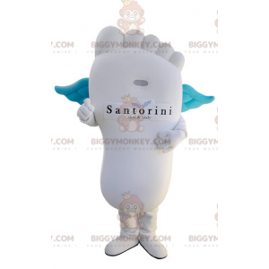 BIGGYMONKEY™ Mascot Costume Giant White Foot with Blue Wings -