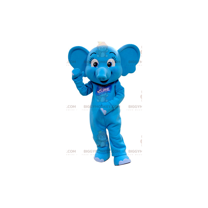 Coqueto disfraz de mascota elefante azul femenino BIGGYMONKEY™