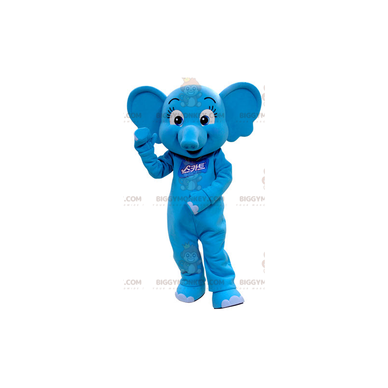 Flirty Feminine Blue Elephant BIGGYMONKEY™ Mascot Costume -