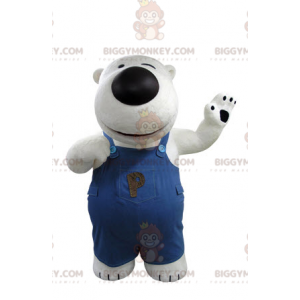 Traje de mascote de urso branco e preto BIGGYMONKEY™ com