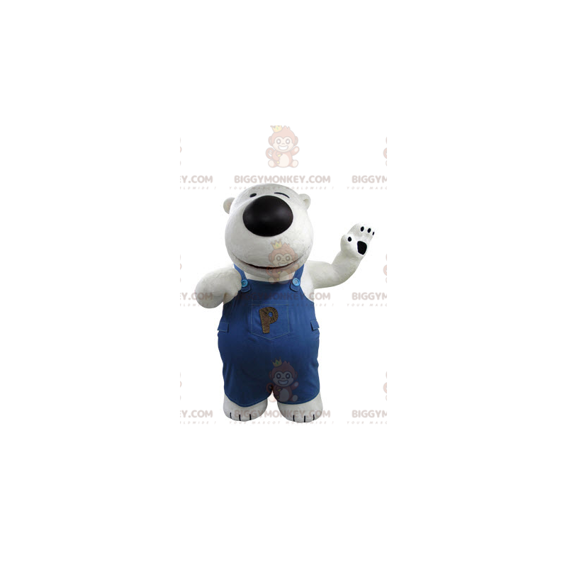 Costume de mascotte BIGGYMONKEY™ d'ours blanc et noir avec une