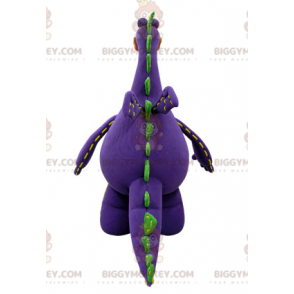 Costume da mascotte gigante viola verde e arancione drago