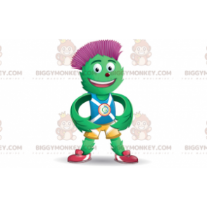 Green and Red Artichoke BIGGYMONKEY™ Mascot Costume in Blue and