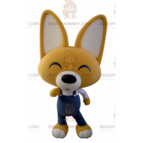 Costume de mascotte BIGGYMONKEY™ de renard jaune et blanc en