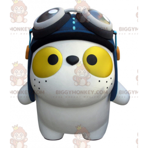 Big White Cat with Yellow Eyes BIGGYMONKEY™ Mascot Costume –