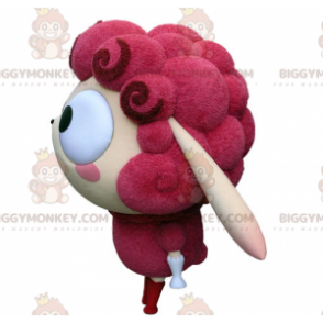 Costume de mascotte BIGGYMONKEY™ de mouton rose et beige très