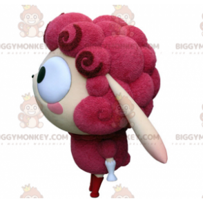 Costume mascotte BIGGYMONKEY™ da pecora rosa e beige molto