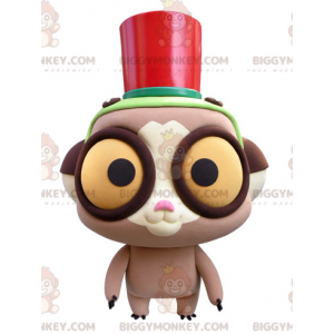 BIGGYMONKEY™ Mascot Costume of Lemur with Big Yellow Eyes -