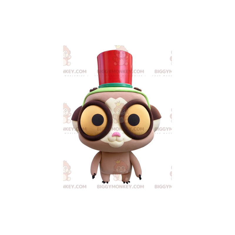 Traje de mascote BIGGYMONKEY™ de lêmure com grandes olhos