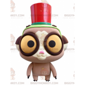 BIGGYMONKEY™ Mascot Costume of Lemur with Big Yellow Eyes –