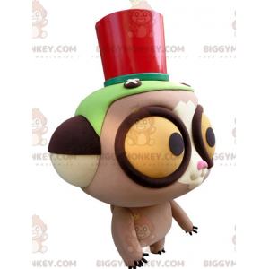 BIGGYMONKEY™ Mascot Costume of Lemur with Big Yellow Eyes -