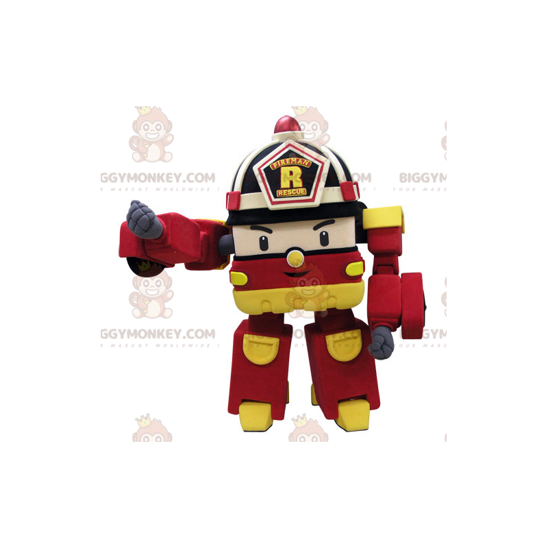 BIGGYMONKEY™ Transformers Feuerwehrauto-Maskottchen-Kostüm -