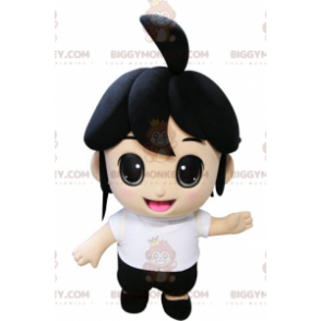 Costume de mascotte BIGGYMONKEY™ de petite fille brune. Costume