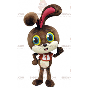 Disfraz de mascota de conejo marrón y blanco BIGGYMONKEY™ con