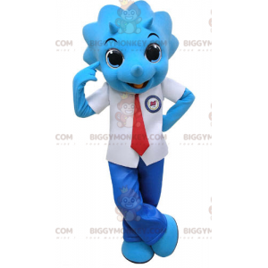 Costume de mascotte BIGGYMONKEY™ de rhinocéros bleu habillé en