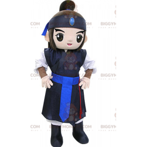 Krieger-Samurai-BIGGYMONKEY™-Maskottchen-Kostüm. Asiatisches