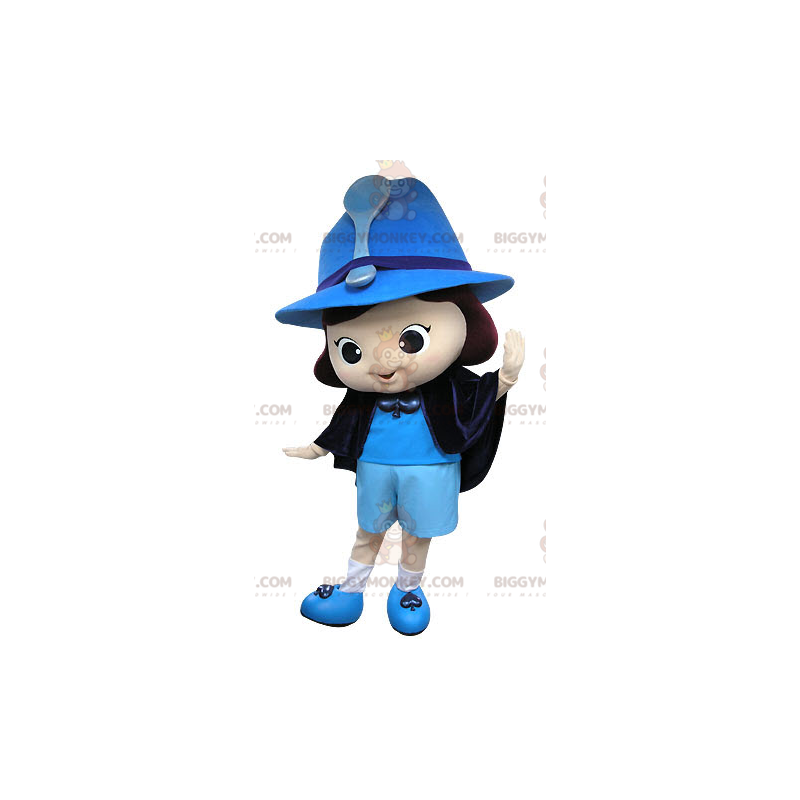 Blauwe heks fee meisje BIGGYMONKEY™ mascotte kostuum -