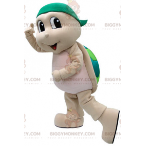 BIGGYMONKEY™ mascottekostuum van beige en groene schildpad.