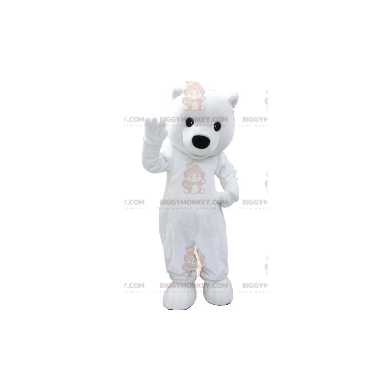 Vit Teddy Polar Bear BIGGYMONKEY™ Maskotdräkt - BiggyMonkey