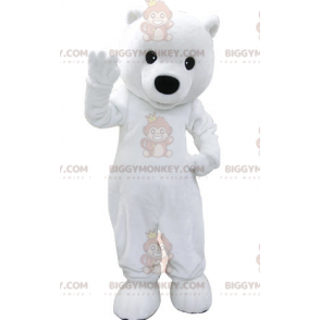 Traje de mascote BIGGYMONKEY™ Urso Polar de pelúcia branco –