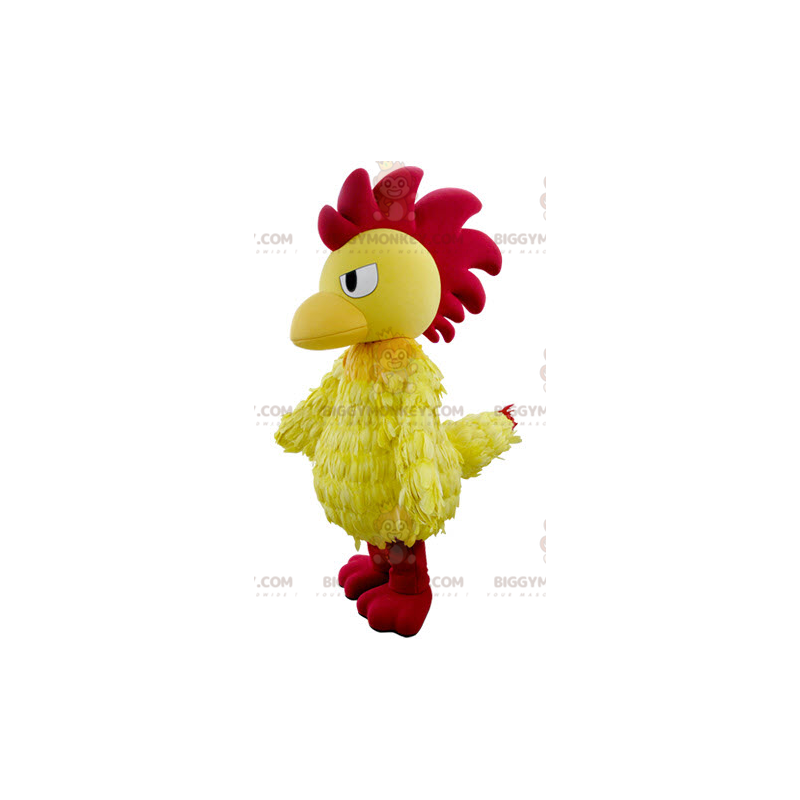 Fierce Looking Yellow And Red Rooster BIGGYMONKEY™ Mascot