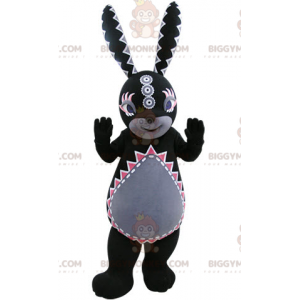 Costume da mascotte BIGGYMONKEY™ coniglio nero e grigio con