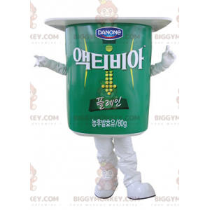 Giant Green and White Jogurt Pot BIGGYMONKEY™ maskottiasu -